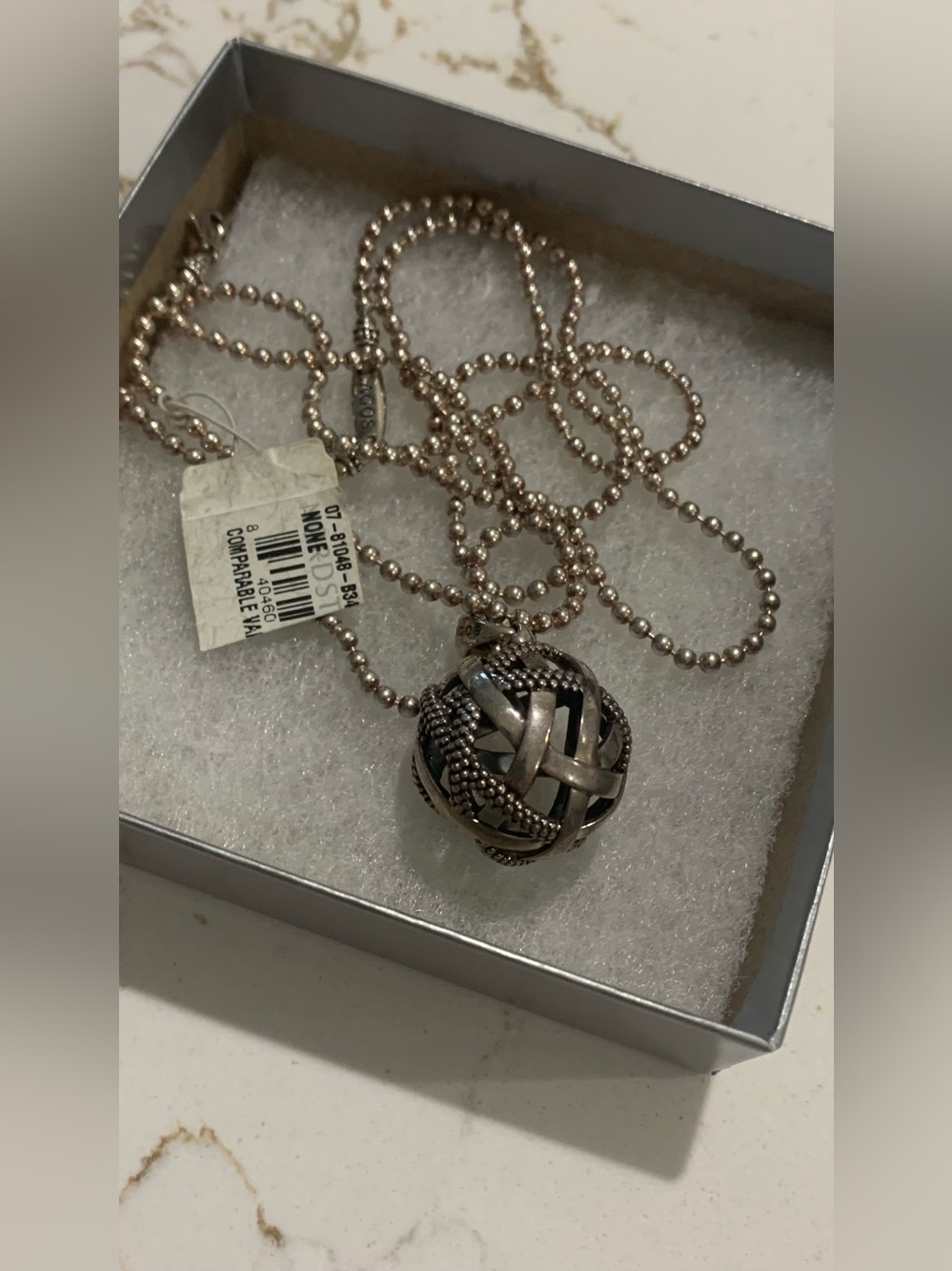 LAGOS Sterling Silver Caviar Talisman Woven Knot Pendant Necklace, 34"